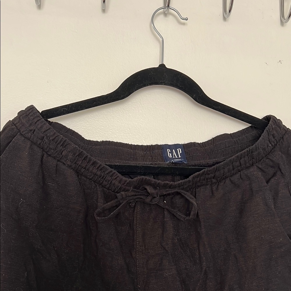 GAP Black Drawstring Linen Pants